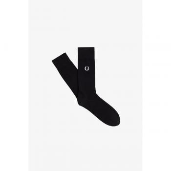 Calcetines Altos de Hombre Fred Perry Clásicos en Negro y Blanco - L/XL - 83% Algodón, 15% Poliamida, 2% Elastano