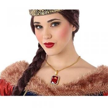 Atosa-62169 Atosa-62169-accesorio para disfraz de media edad, collar reina, mujer, 62169, rojo, talla única