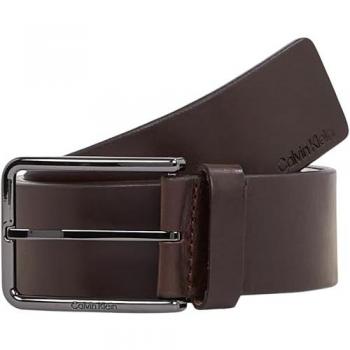 Calvin Klein Men's Brown Leather Belt with Buckle, Size 105 CM