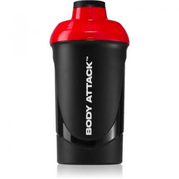Body Attack Shaker Sports Shaker BPA-free Black-Red 600 ml