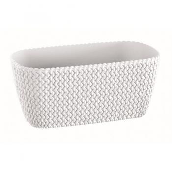 Maceta rectangular de plástico Splofy 7,4L blanca 39,7x18x14,5 cm