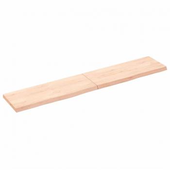 Estante de pared de madera maciza de roble sin tratar 160 x 30 x (2-4) cm