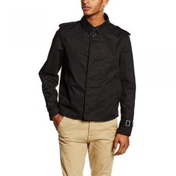 Pedro del Hierro Trench Corto, Abrigo para Hombre, Black 1, L