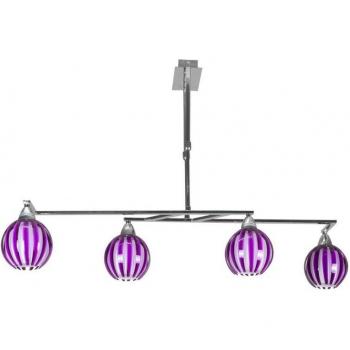 Lámpara de Techo FABRILAMP 4 Luces Cromo/Berenjena 90x40xreg