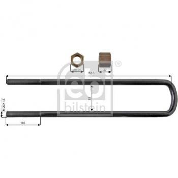 Brida de ballesta FEBI BILSTEIN 39179 - Tipo: Brida de ballesta, características: fabricada en acero, diseñada para sujeción y soporte de ballestas en vehículos, alta resistencia a la corrosión,