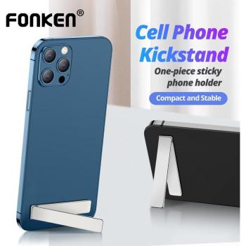 Soporte Universal de Metal para Teléfono Fonken, Mini Soporte Plegable para Escritorio con Pegatina Trasera en L, Compatible con iPhone, Samsung, Xiaomi y Huawei