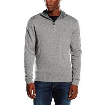 Tommy Hiliger Pima Ctn Cashmere Z-MK CF, Jersey para Hombre, Silver Fog Htr, LG