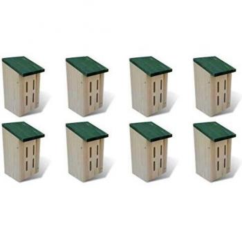 vidaXL 8x Casas para Mariposas Madera 14x15x22 cm Jaulas Mascotas Casa Jardín
