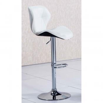 Taburete con respaldo, regulable en altura y giratorio modelo KLIMB color blanco – Sedutahome