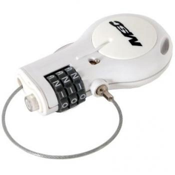 MSC LOCKTL984 - Candado expansible con código de Seguridad para Ciclismo, Color Blanco