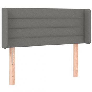 Cabecero con LED de Tela Gris Oscuro 83x16x78/88 cm