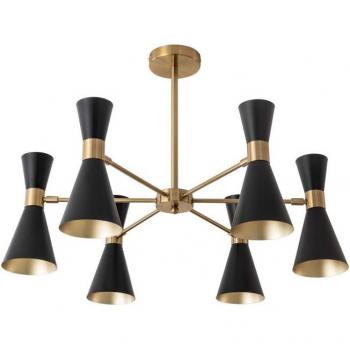 Efectoled Lámpara de Techo de Metal Jigger 6 Focos Negro