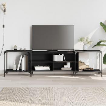 Soporte para TV negro de madera multicapa 203x37x50 cm