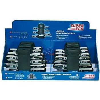 SUPER EGO F09010600 F09010600-Set de 6 Destornilladores, Arándano