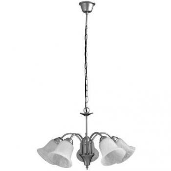 Lustre de suspensión Francesca 7365 satinado cromado, 5 brazos, diámetro 55 cm