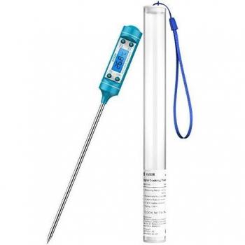Habor Termometro de Cocina, 5.9'' Sonda Larga, 5S Lectura Instantánea, Pantalla LCD Retroiluminada, Termómetro Carne Digital para BBQ Comida Leche Agua Caramelo Líquido