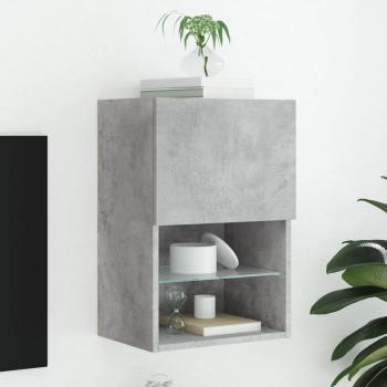 Mueble para TV con luces LED gris hormigón 40,5x30x60 cm vidaXL, Mueble de salón, Mesa de TV