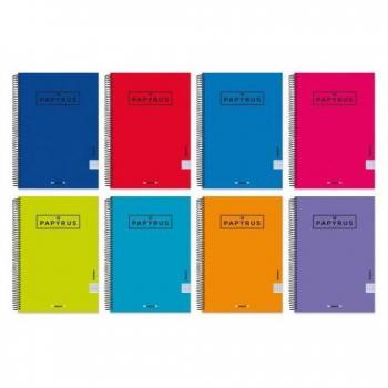 Cuaderno tapa cartón forrada Extradura Uniclasic 4º 80 hojas 90gr. 4x4 colores surtidos Papyrus 88453099