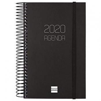 Finocam - Agenda 2020 1 día página Espiral Opaque Negro catalán