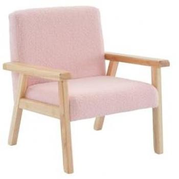 Sillón infantil estilo escandinavo de madera de hevea, Isak kids, Rosa