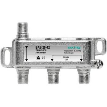 Axing BAB 20-16 - Derivador Acoplador direccional de señal TV 16 dB con Conector de F para TDT Radio CATV televisión por Cable, 2 Salidas