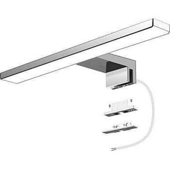 Aourow LED Luz Espejo 5W 500 Lúmenes,Lámpara Espejo Baño Blanco Frío 6000K,Apliques Espejo de Baño Inoxidable IP44,Sin Luz de Gabinete Parpadeante Para el Baño, Longitud del Producto:30cm