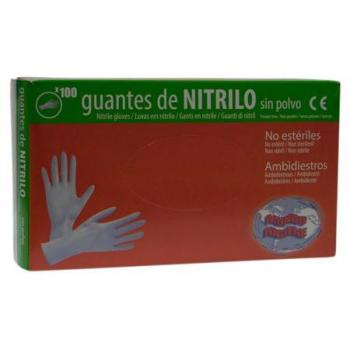 Caja 100 guantes nitrilo desechable talla P. 500690