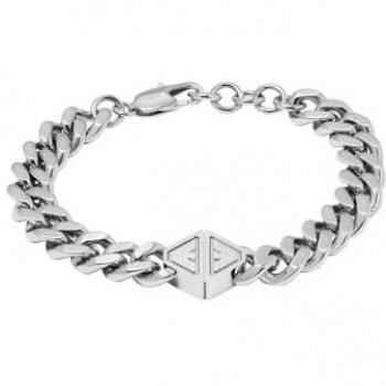 Emporio Armani Reloj de acero inoxidable, color plata, con cadena EGS3132040 y Pulsera de acero para hombre EGS3132