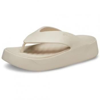 Crocs Women's Getaway Platform Flip-Flops - Gold and Beige