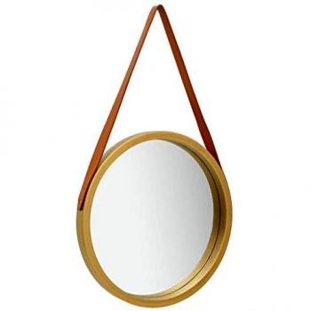 vidaXL Wall Mirror with Strap 40 cm Gold