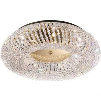 Lámpara de techo CARLA de cristal en oro 24K con 5 bombillas G9, diseño grande y elegante