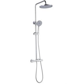 K2O Columna de Ducha Chillout River 83-119 cm Diseño Redondo con Grifo Termostático, Altura Regulable, Rociador y Ducha de Mano