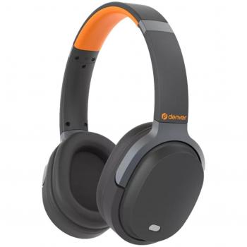 Denver BTN-210 Auriculares Bluetooth Negros con Cancelación Activa de Ruido (ANC)