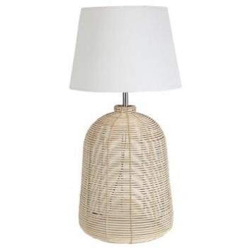 Lámpara de Mesa Beige de Mimbre Romimex 38x76 cm