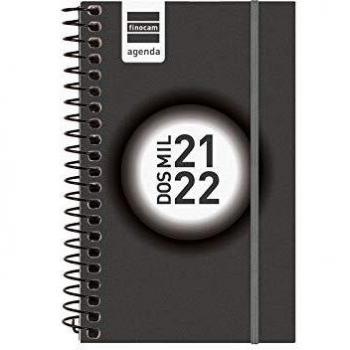 Finocam Agenda 2021 2022 Semana vista apaisada Septiembre 2021, Agosto 2022 12 meses E3, 79x127 Espir Label Negro Catalán