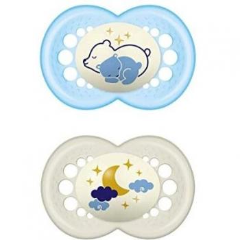 Mam Chupete Original Night Silicona 16+ Azul 2uds