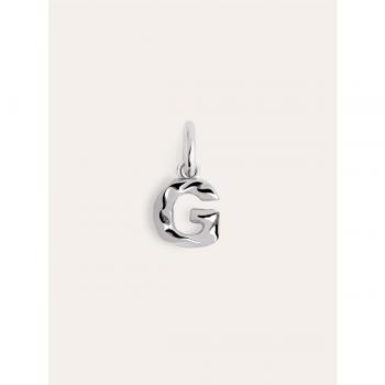 Charm Letter Organic de plata bañada en rodio Letra G