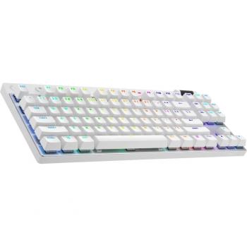 Teclado Gaming Logitech G PRO X TKL Lightspeed Blanco AZERTY Inalámbrico con Retroiluminación y Conexión Bluetooth