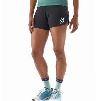 Compressport Performance Short Femenino Negro, pantalón corto para running, color negro, talla M