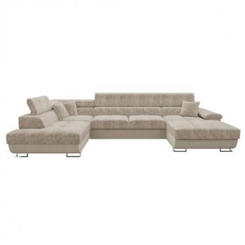 Sofá rinconero Comfivo 249, función de descanso y caja de ropa de cama, 345x202x71cm, color Venus Velvet 2927 + Miu 2041