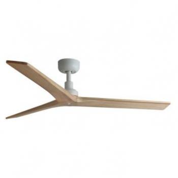 Ventilador de techo sin luz DC Klim M Ø1250mm blanco y madera roble 34280 Faro