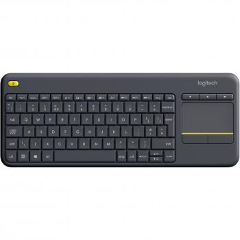 Logitech K400 Plus Wireless Touch Keyboard with Built-In Trackpad, QWERTY UK Layout, Black (Model: 920-007143)