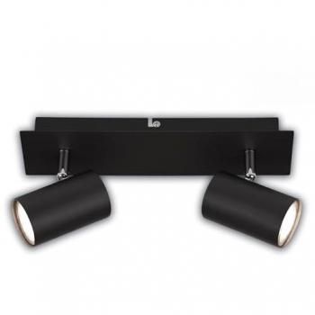 Lámpara de Techo Isil A, Negra, 2 Luces, Metal, Orientable, LED Eficiencia Clase A