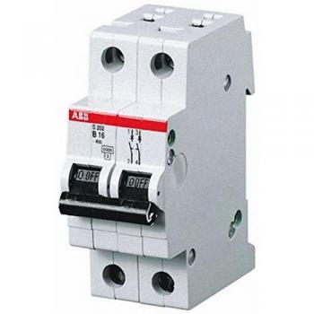 ABB 2-Pole Miniature Circuit Breaker, 16A, Type K Curve, Cutting Power 6 kA, DIN Rail Mount