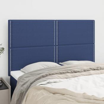 Cabeceros de tela azul 4 unidades 72x5x78/88 cm VidaXL