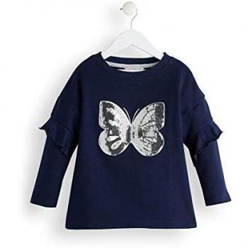 Marca Amazon - RED WAGON Butterly Sequin - sudadera Niñas, Azul