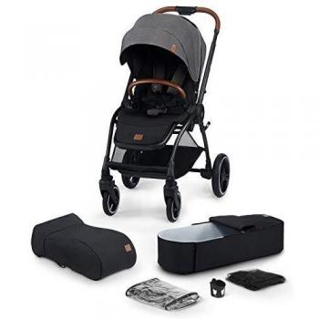 Cochecito Evolution Cocoon 2 en 1 Kinderkraft con capazo suave - Gris Platino