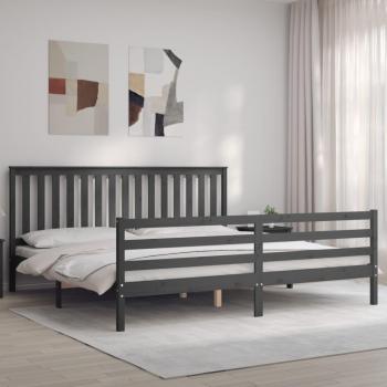 Cabecero de cama gris 200x200 cm en madera maciza Vidaxl