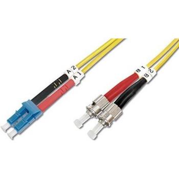 Cable de conexión DIGITUS LWL OS2 - Cable de fibra óptica LC a ST de 2 m - LSZH - monomodo dúplex 09/125µ - 10 GBit/s - amarillo