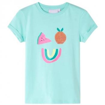 Camiseta infantil verde menta claro 92